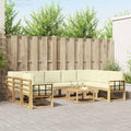 Outdoor-Sofagarnitur 10 pcs Weiß und Creme 59 x 59 x 37 cm