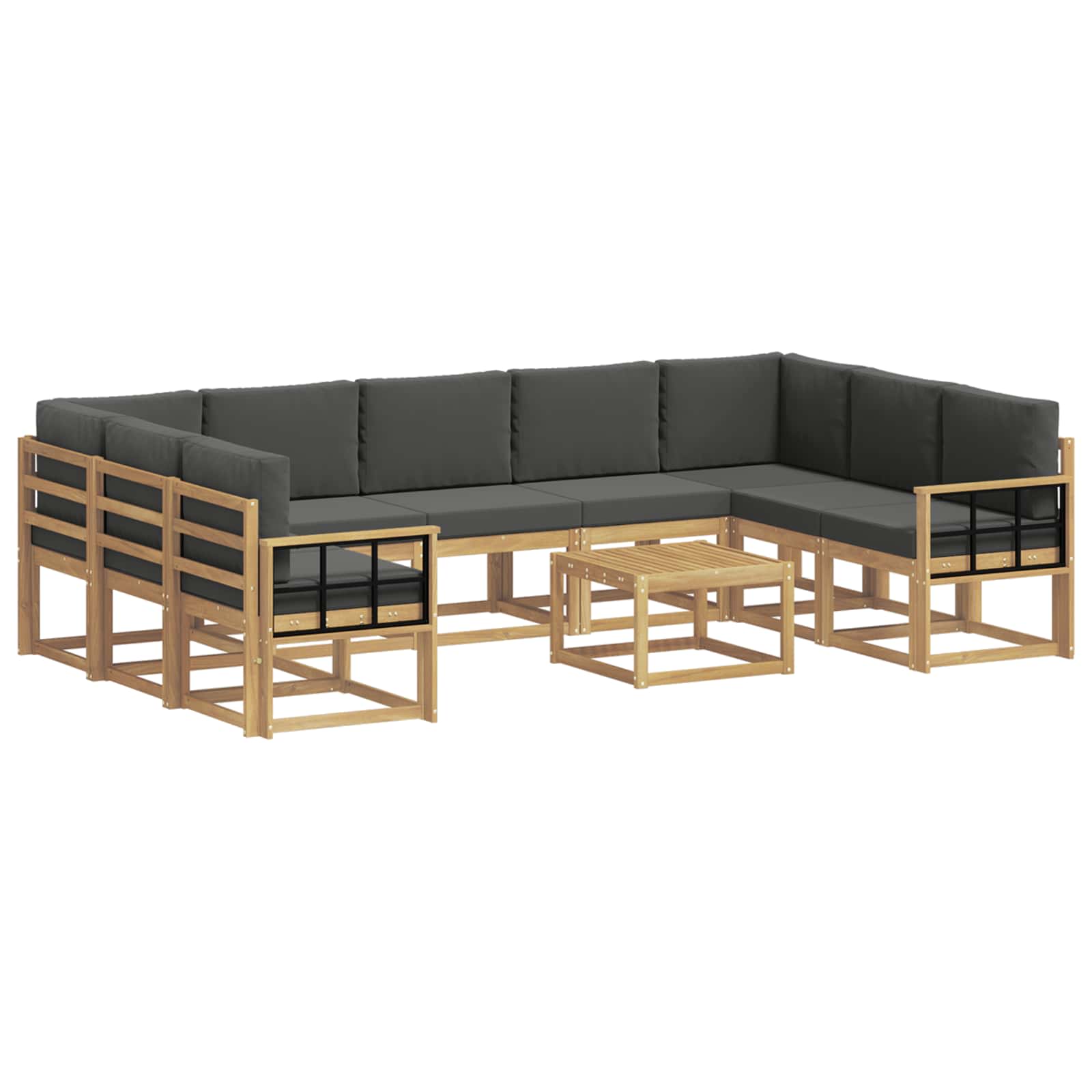 Outdoor-Sofagarnitur 10 pcs Weiß und Anthrazit 59 x 59 x 37 cm