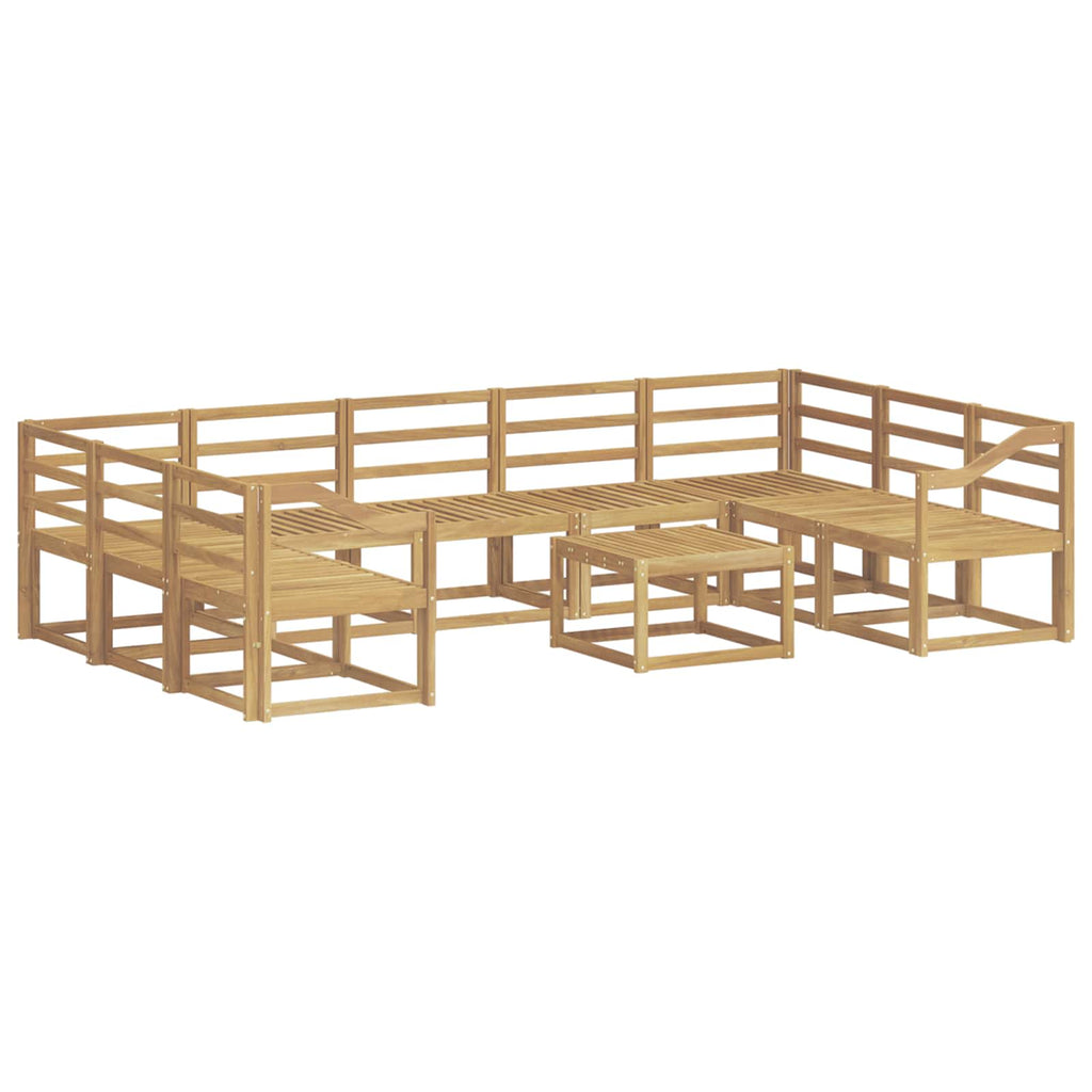 Outdoor-Sofagarnitur 10 pcs Weiß Massivholz Akazie
