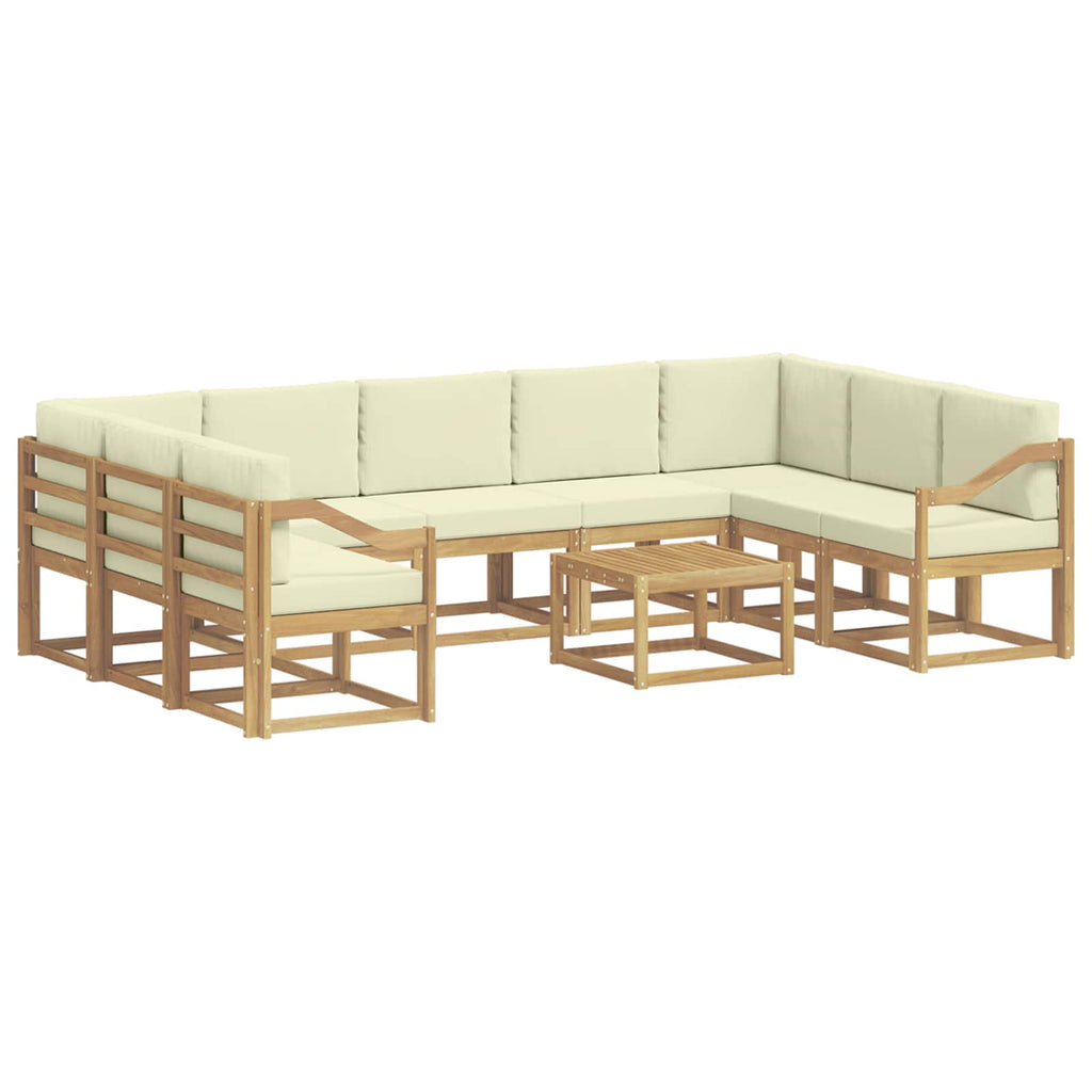 Outdoor-Sofagarnitur 10 pcs Weiß und Creme 59 x 59 x 37 cm