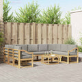 Outdoor-Sofagarnitur 10 pcs Weiß und Hellgrau