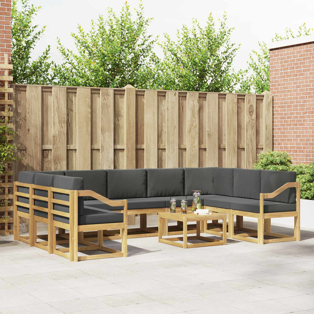 Outdoor-Sofagarnitur 10 pcs Weiß und Anthrazit 59 x 59 x 37 cm