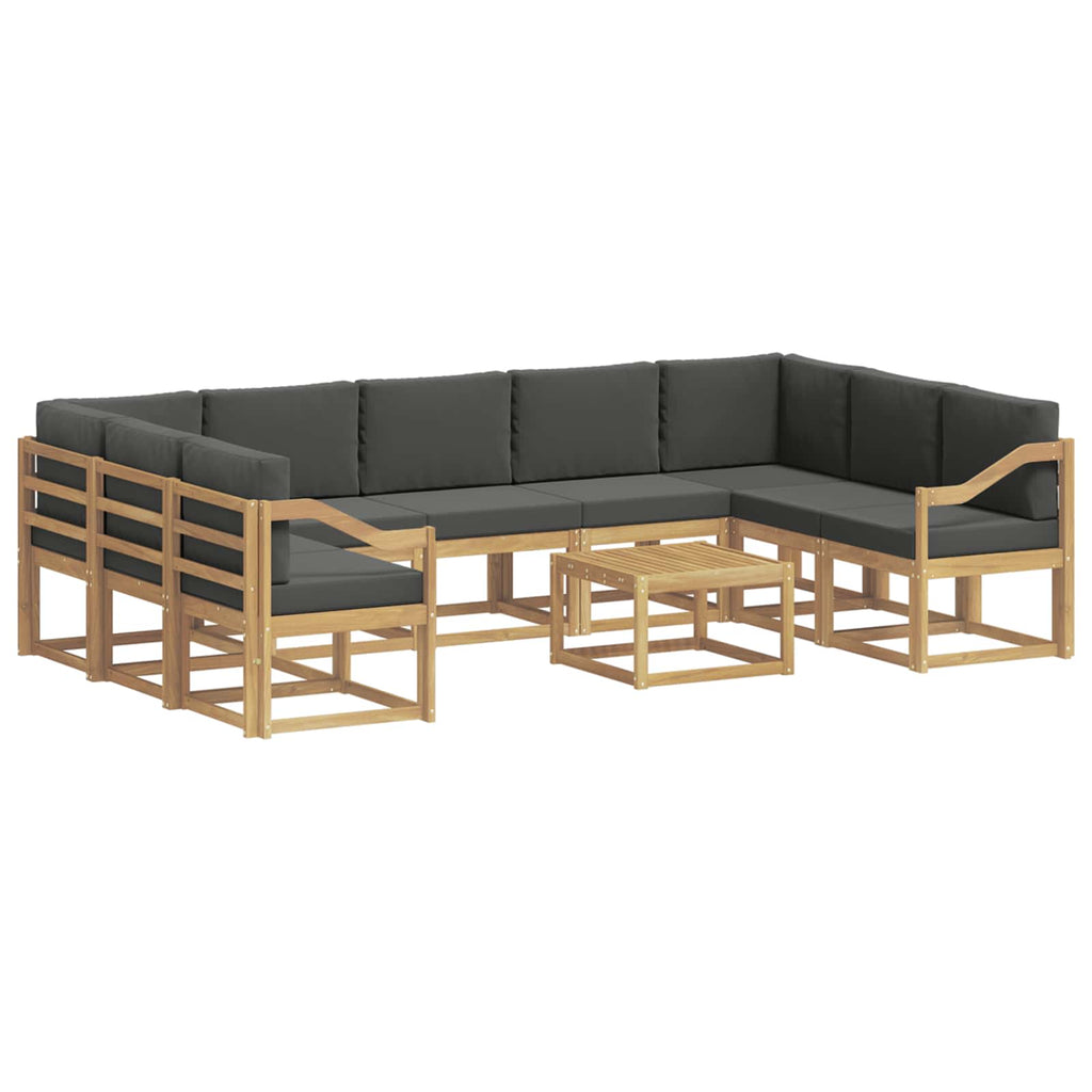 Outdoor-Sofagarnitur 10 pcs Weiß und Anthrazit 59 x 59 x 37 cm