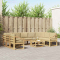 Outdoor-Sofagarnitur 10 pcs Weiß und Beige 59 x 59 x 37 cm