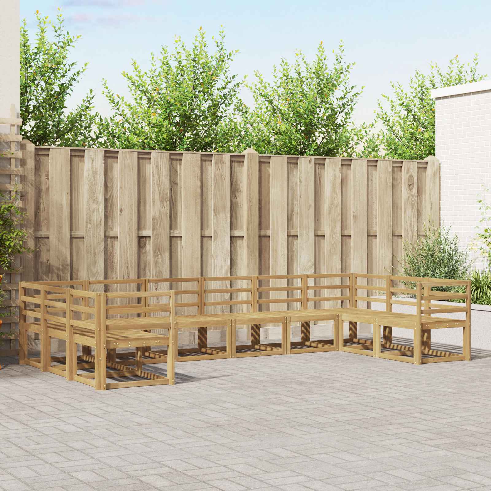 Outdoor-Sofagarnitur 10 pcs Weiß Massivholz Akazie