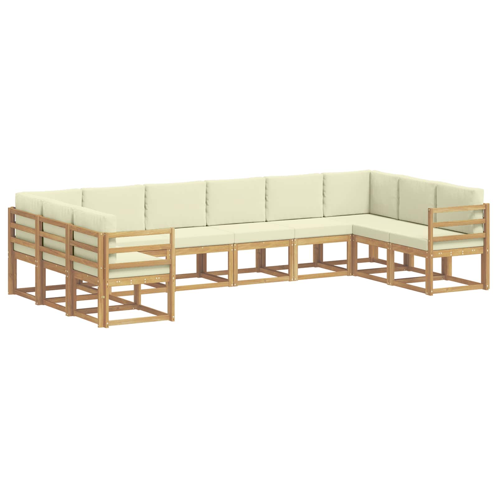 Outdoor-Sofagarnitur mit Kissen 10 pcs Weiß und Creme