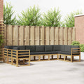 Outdoor-Sofagarnitur mit Kissen 10 pcs Weiß und Anthrazit