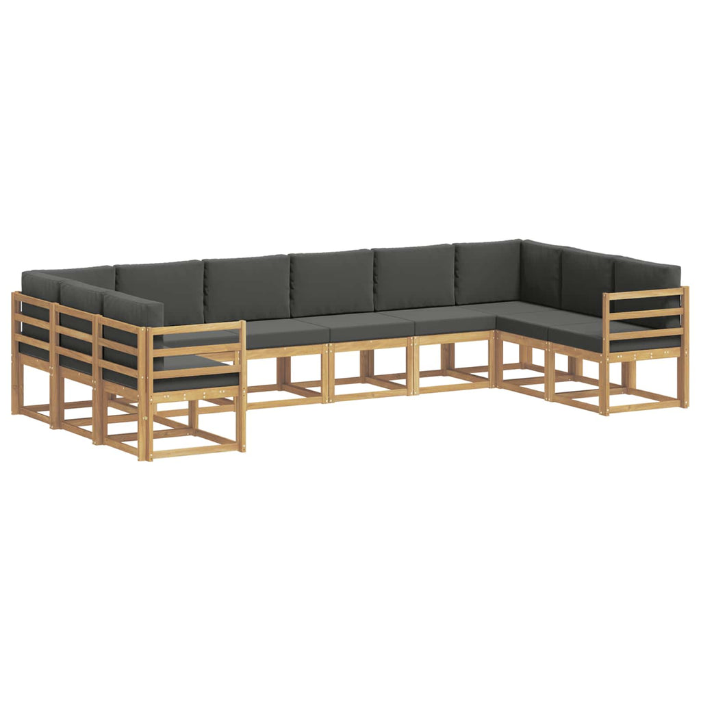 Outdoor-Sofagarnitur mit Kissen 10 pcs Weiß und Anthrazit