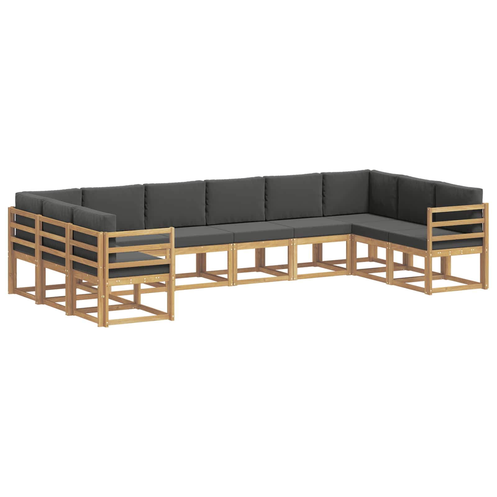 Outdoor-Sofagarnitur mit Kissen 10 pcs Weiß und Anthrazit
