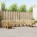 Outdoor-Sofagarnitur mit Kissen 10 pcs Weiß und Beige