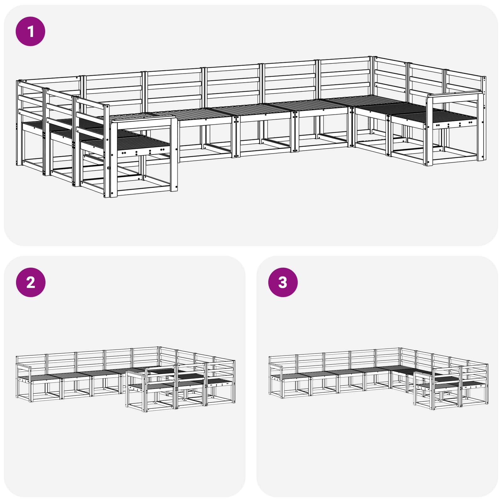 Outdoor-Sofagarnitur 10 pcs Weiß Massivholz Akazie