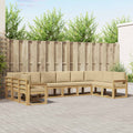 Outdoor-Sofagarnitur mit Kissen 10 pcs Weiß und Beige