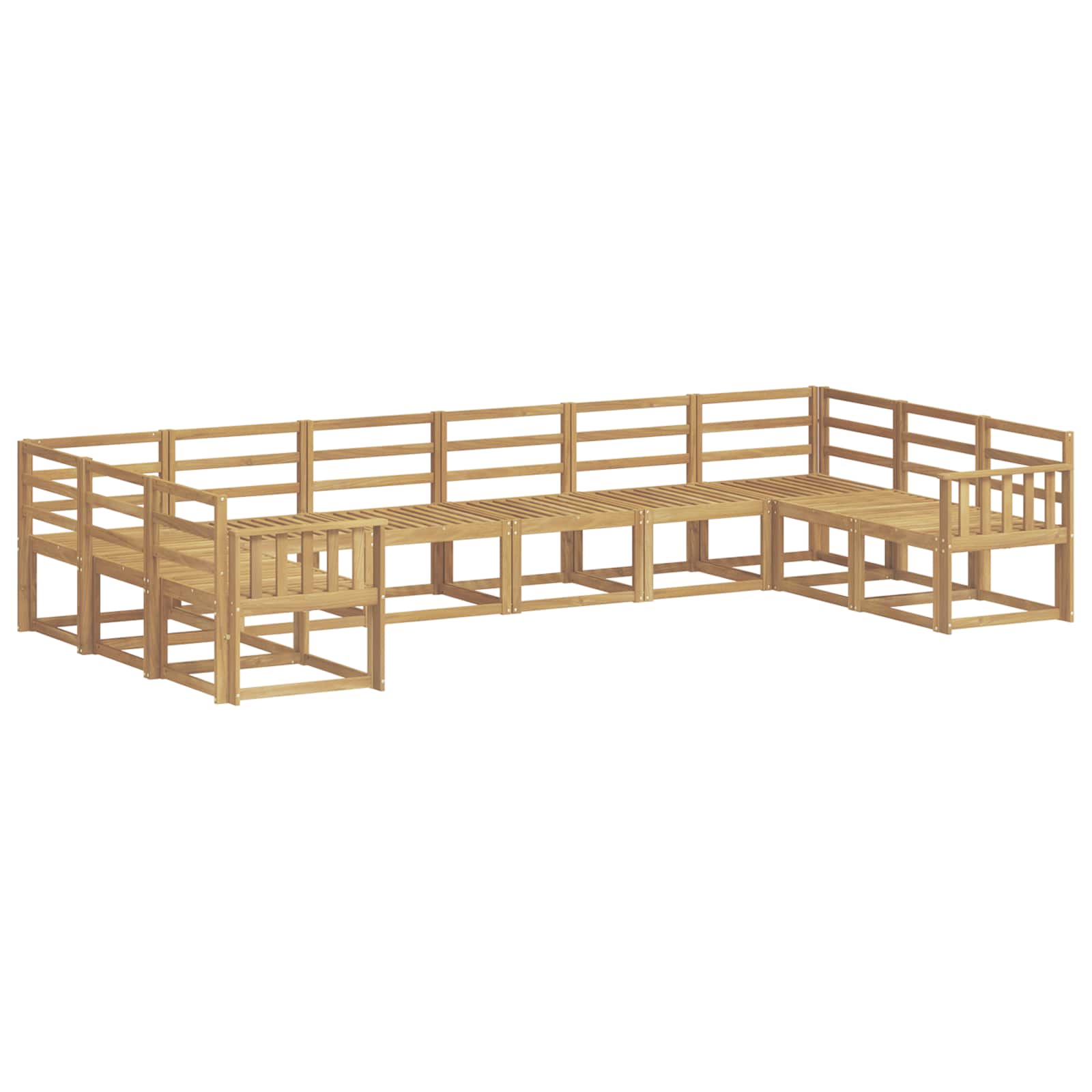 Outdoor-Sofagarnitur 10 pcs Weiß Massivholz Akazie