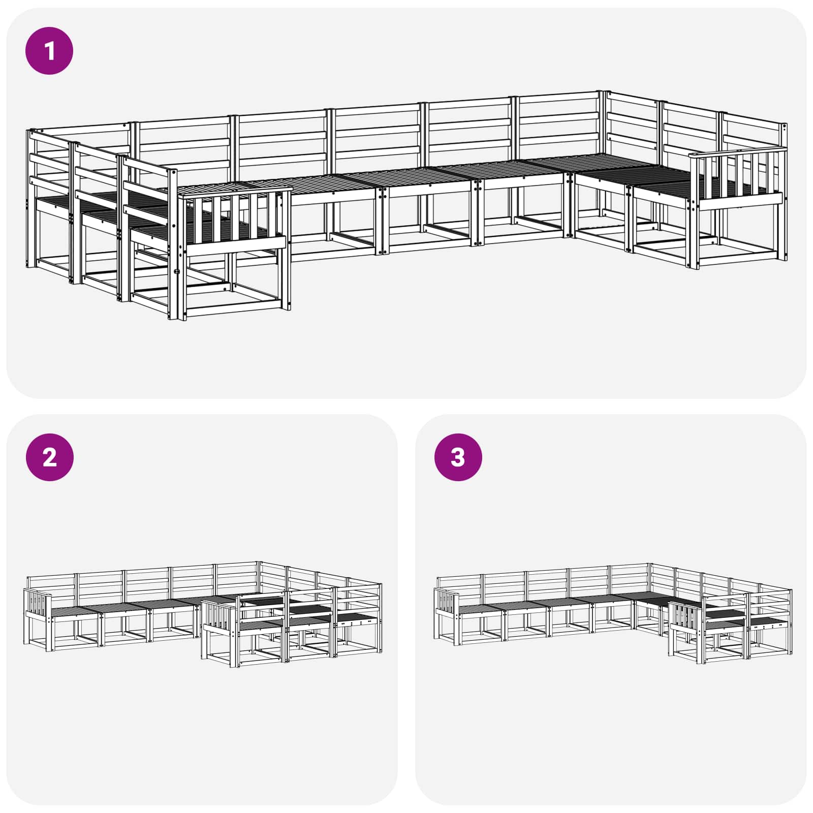 Outdoor-Sofagarnitur 10 pcs Weiß Massivholz Akazie