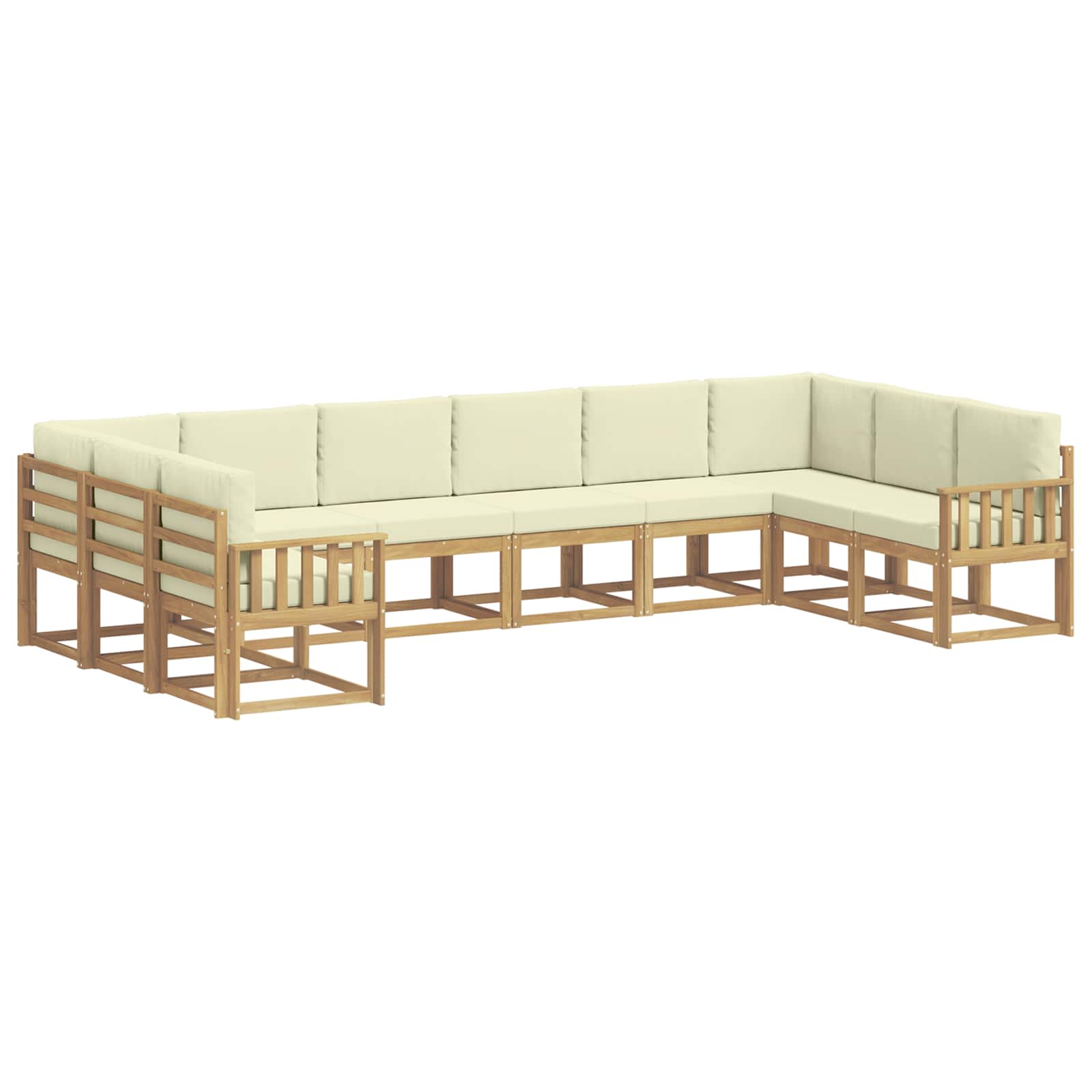 Outdoor-Sofagarnitur mit Kissen 10 pcs Weiß und Creme