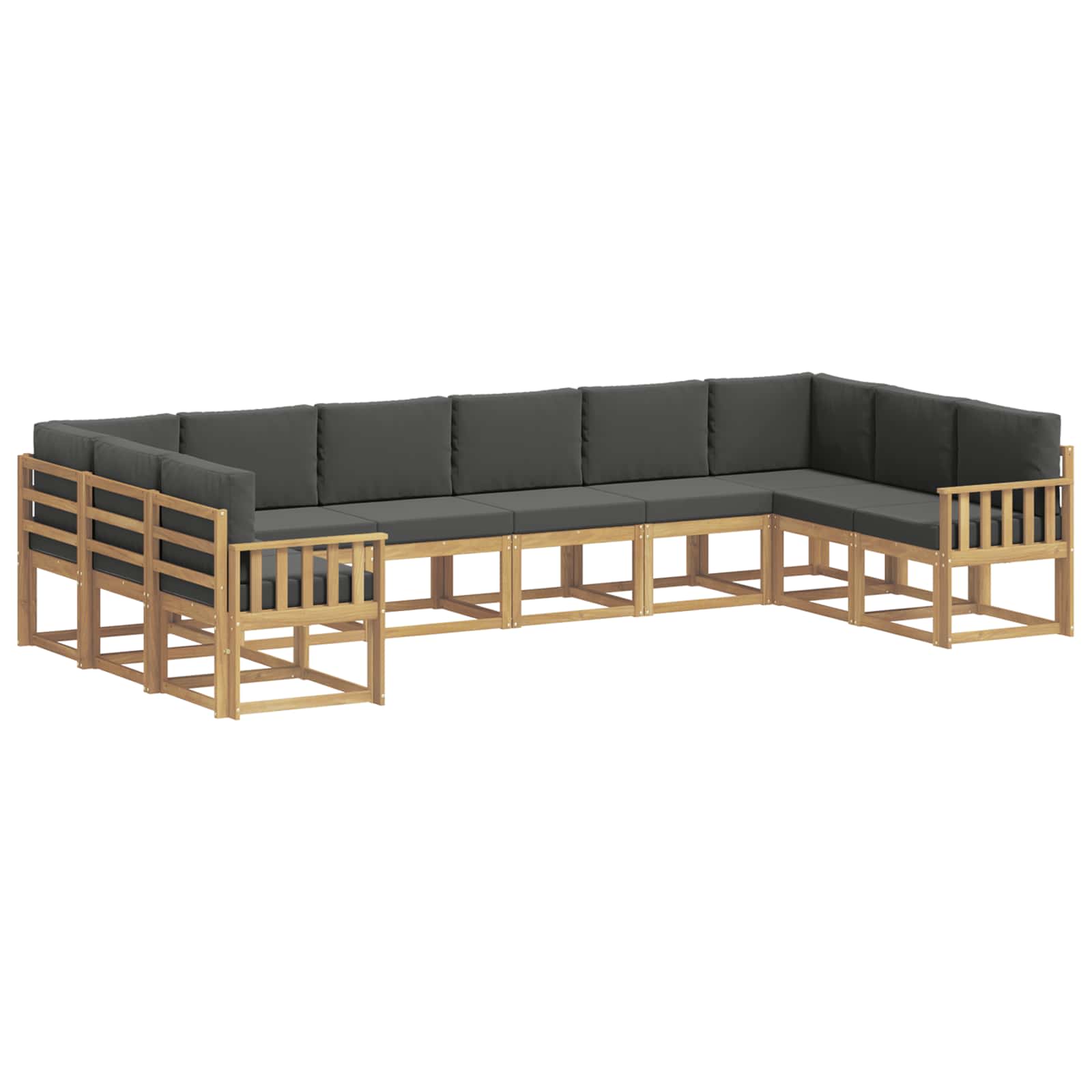 Outdoor-Sofagarnitur mit Kissen 10 pcs Weiß und Anthrazit