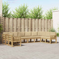 Outdoor-Sofagarnitur mit Kissen 10 pcs Weiß und Beige