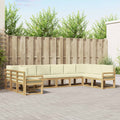 Outdoor-Sofagarnitur mit Kissen 10 pcs Weiß und Creme