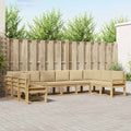 Outdoor-Sofagarnitur mit Kissen 10 pcs Weiß und Beige