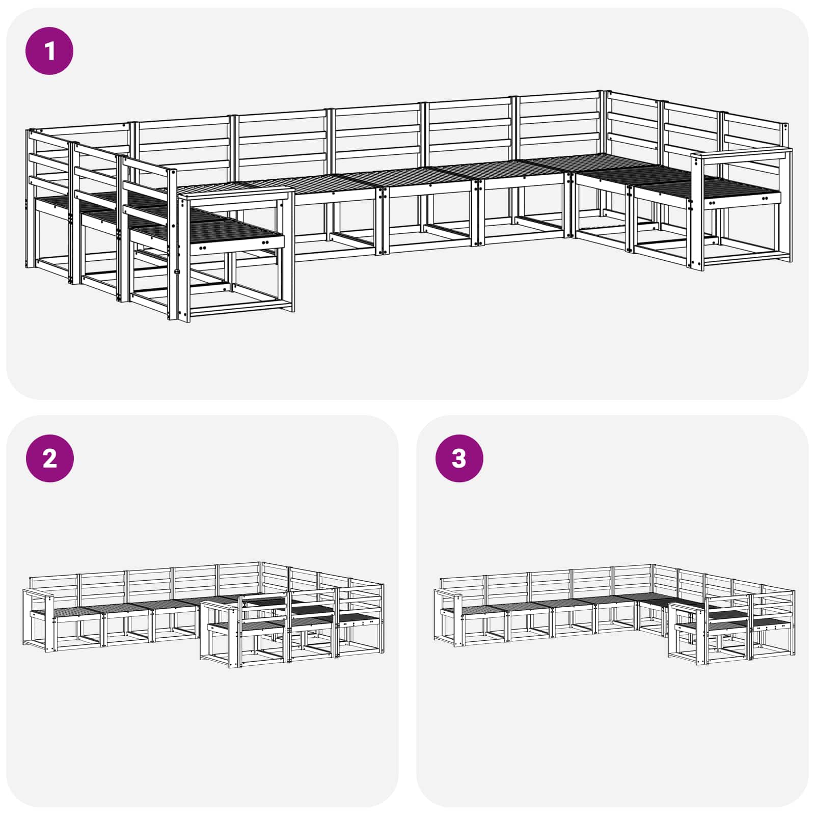 Outdoor-Sofagarnitur 10 pcs Weiß Massivholz Akazie