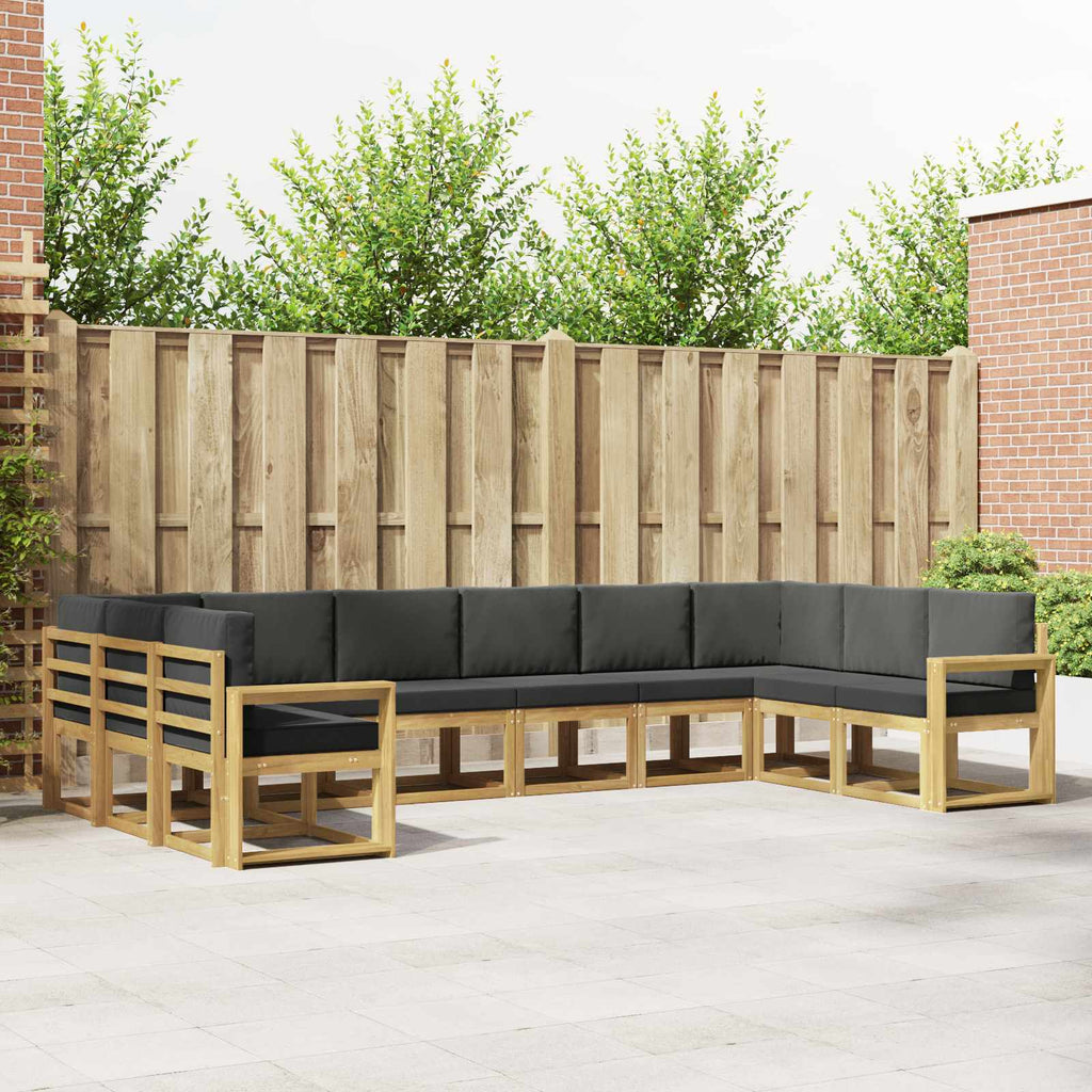 Outdoor-Sofagarnitur mit Kissen 10 pcs Weiß und Anthrazit