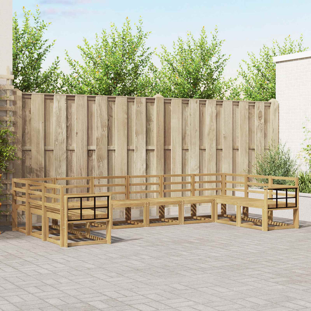 Outdoor-Sofagarnitur 10 pcs Weiß Massivholz Akazie