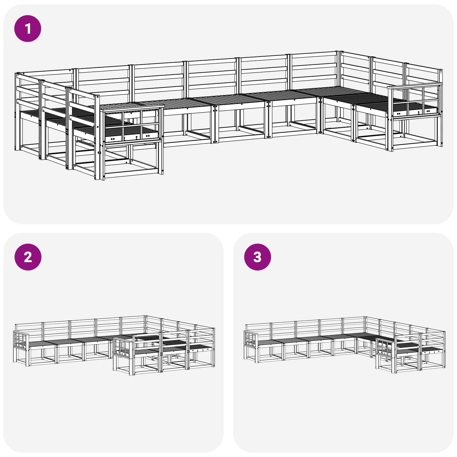 Outdoor-Sofagarnitur 10 pcs Weiß Massivholz Akazie
