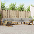 Outdoor-Sofagarnitur mit Kissen 10 pcs Weiß und Hellgrau