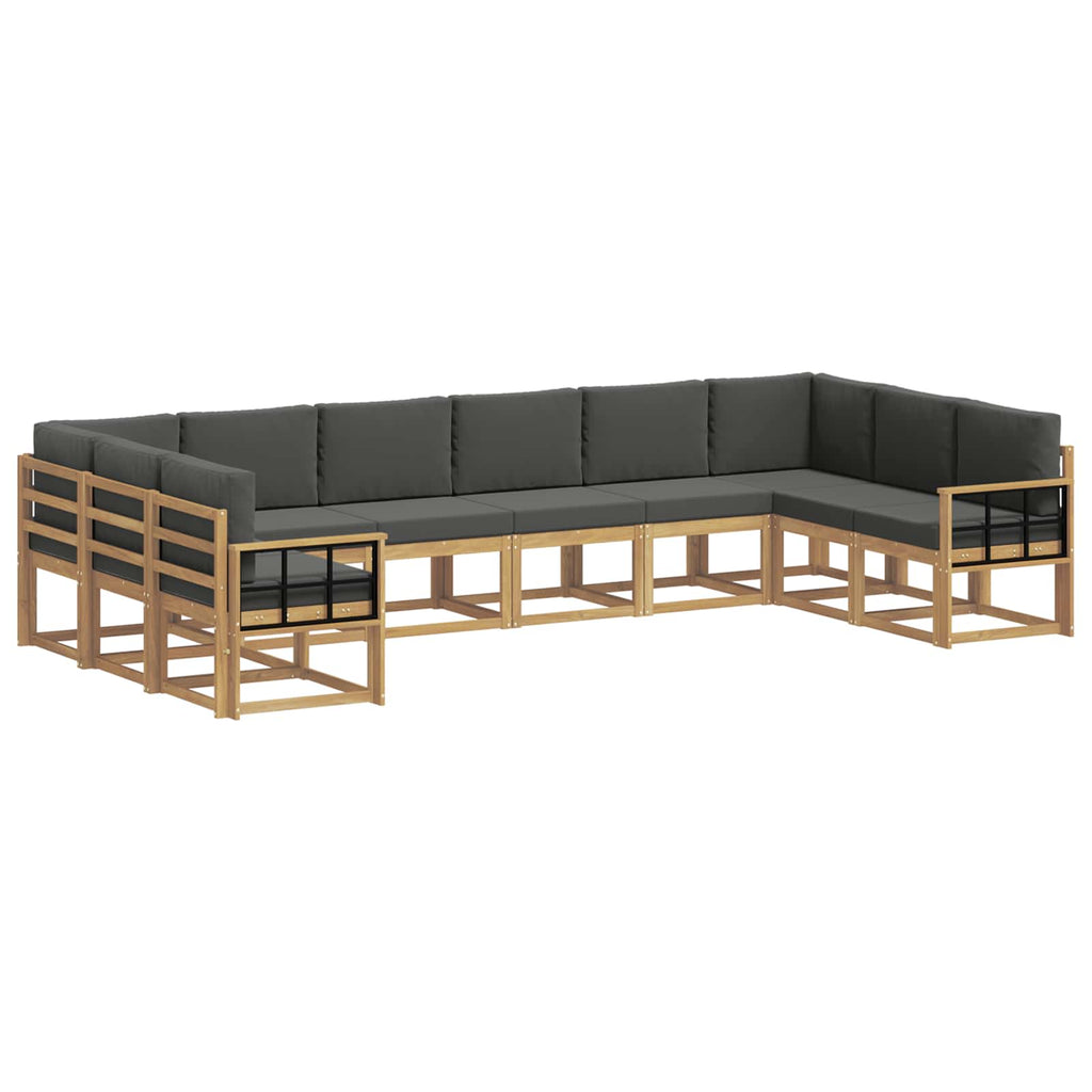 Outdoor-Sofagarnitur mit Kissen 10 pcs Weiß und Anthrazit