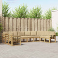Outdoor-Sofagarnitur mit Kissen 10 pcs Weiß und Beige