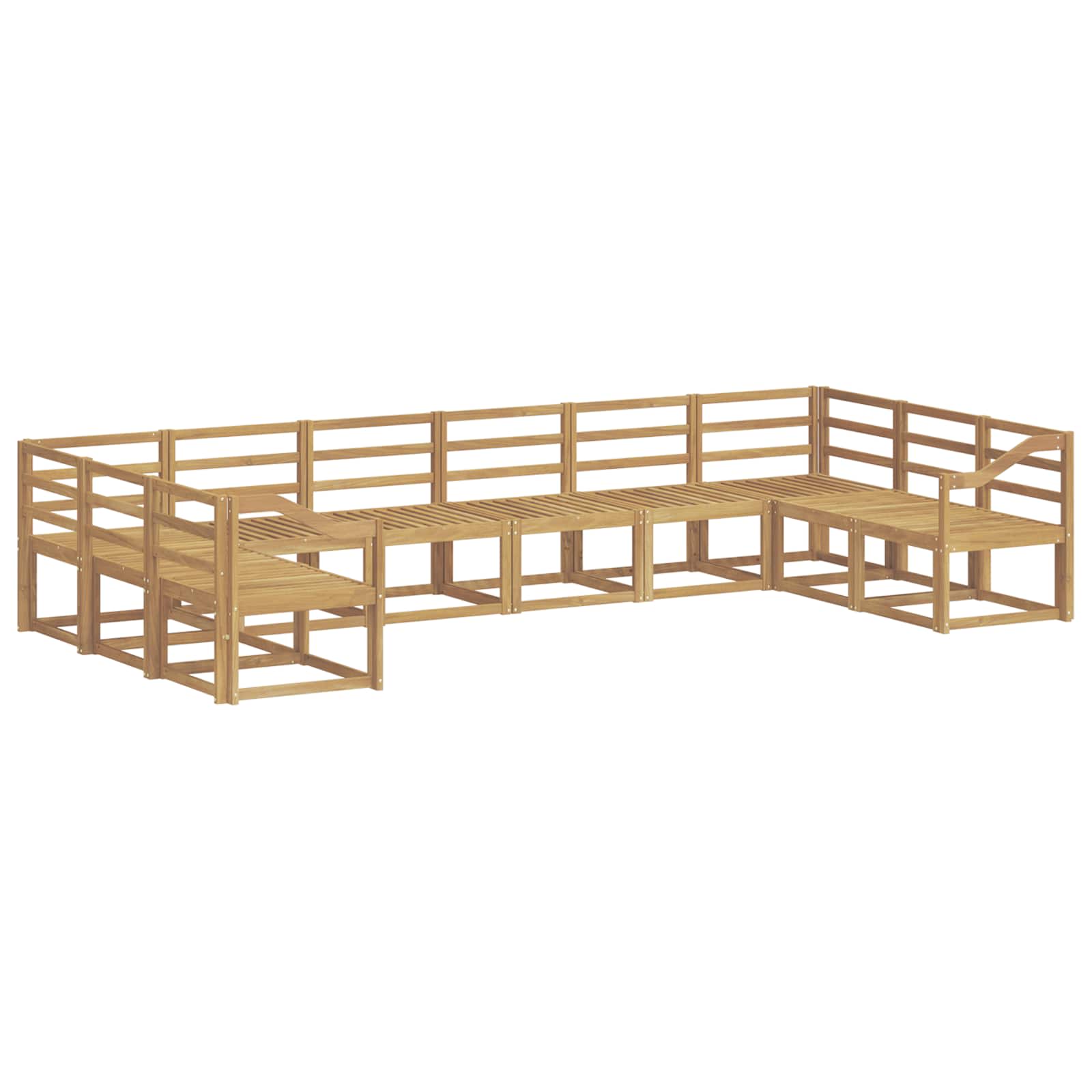 Outdoor-Sofagarnitur 10 pcs Weiß Massivholz Akazie
