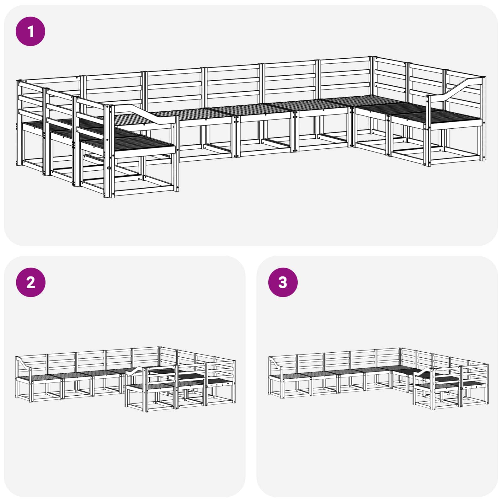 Outdoor-Sofagarnitur 10 pcs Weiß Massivholz Akazie