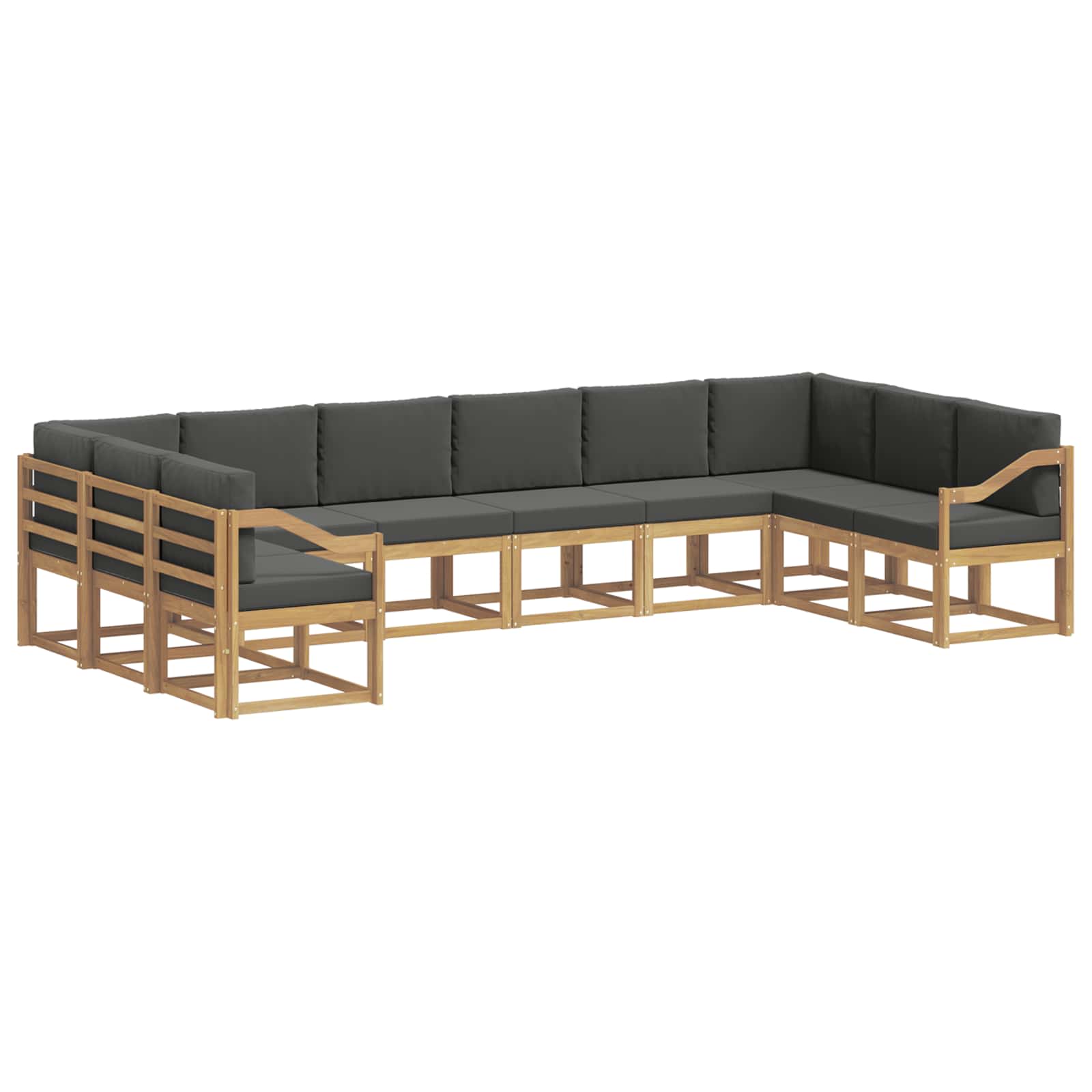 Outdoor-Sofagarnitur mit Kissen 10 pcs Weiß und Anthrazit