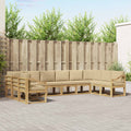 Outdoor-Sofagarnitur mit Kissen 10 pcs Weiß und Beige