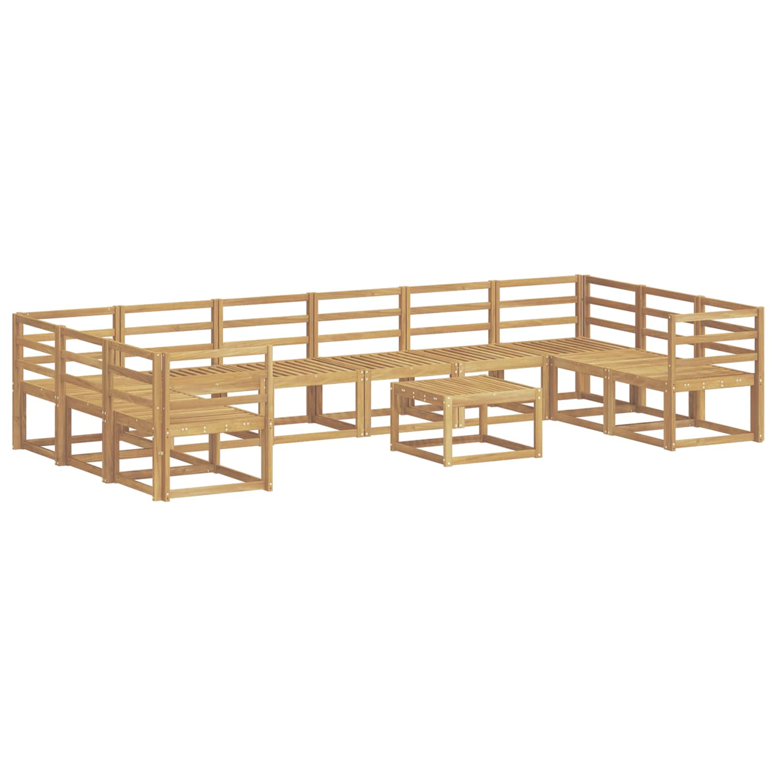 Outdoor-Sofagarnitur 11 pcs Weiß Massivholz Akazie