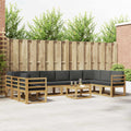 Outdoor-Sofagarnitur mit Kissen 11 pcs Weiß und Anthrazit