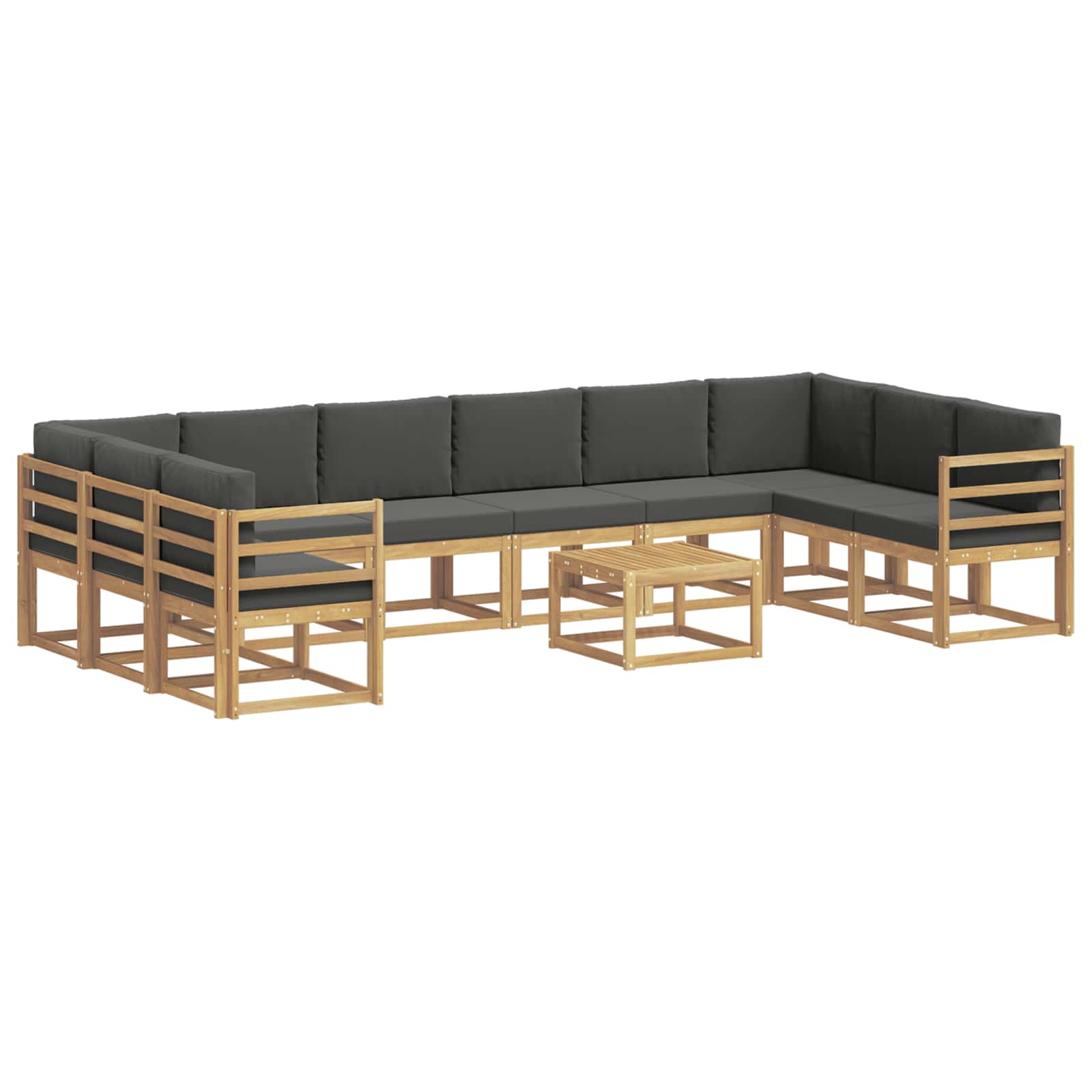 Outdoor-Sofagarnitur mit Kissen 11 pcs Weiß und Anthrazit