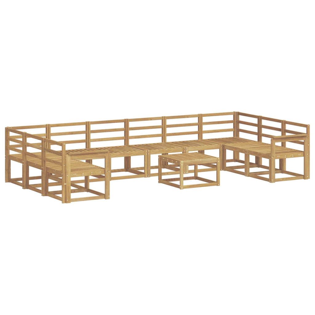 Outdoor-Sofagarnitur 11 pcs Weiß Massivholz Akazie