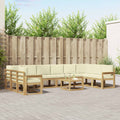 Outdoor-Sofagarnitur mit Kissen 11 pcs Weiß und Creme