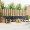 Outdoor-Sofagarnitur mit Kissen 11 pcs Weiß und Anthrazit
