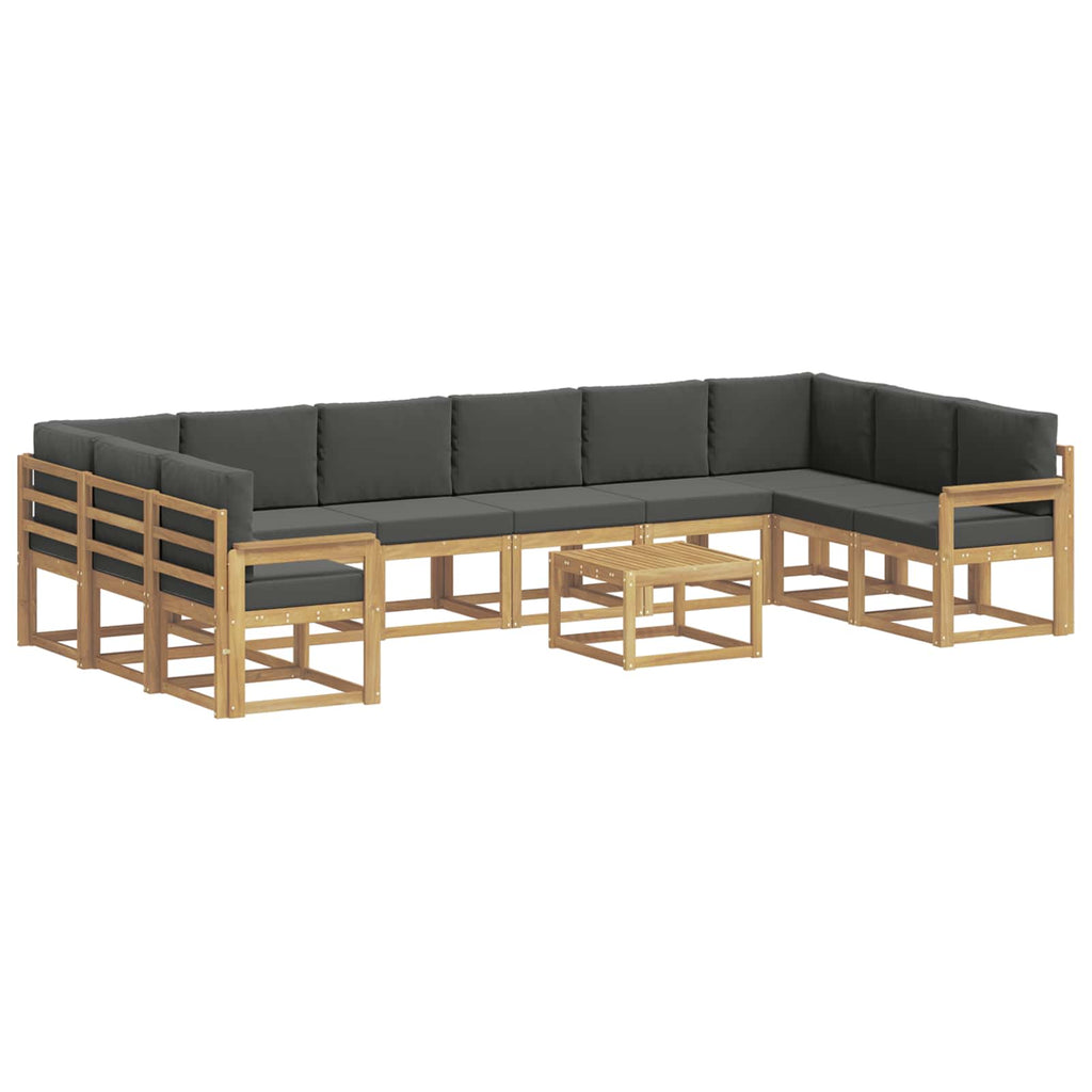 Outdoor-Sofagarnitur mit Kissen 11 pcs Weiß und Anthrazit