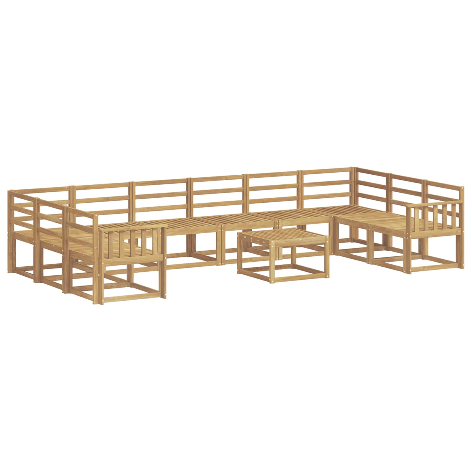 Outdoor-Sofagarnitur 11 pcs Weiß Massivholz Akazie