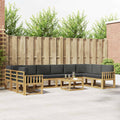 Outdoor-Sofagarnitur mit Kissen 11 pcs Weiß und Anthrazit