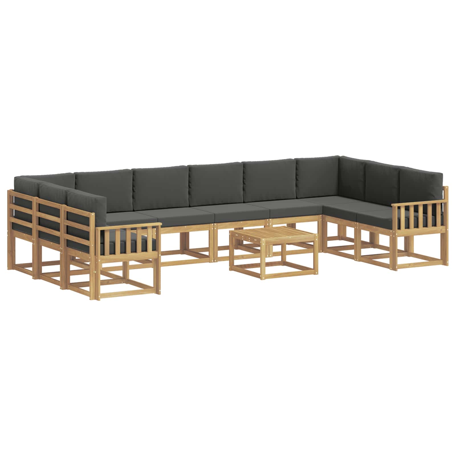 Outdoor-Sofagarnitur mit Kissen 11 pcs Weiß und Anthrazit
