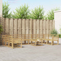 Outdoor-Sofagarnitur 11 pcs Weiß Massivholz Akazie