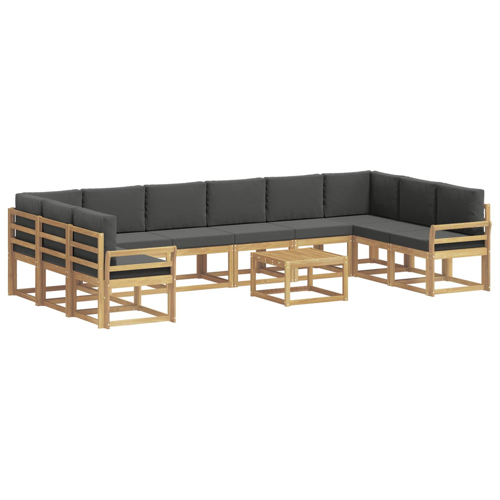 Outdoor-Sofagarnitur mit Kissen 11 pcs Weiß und Anthrazit