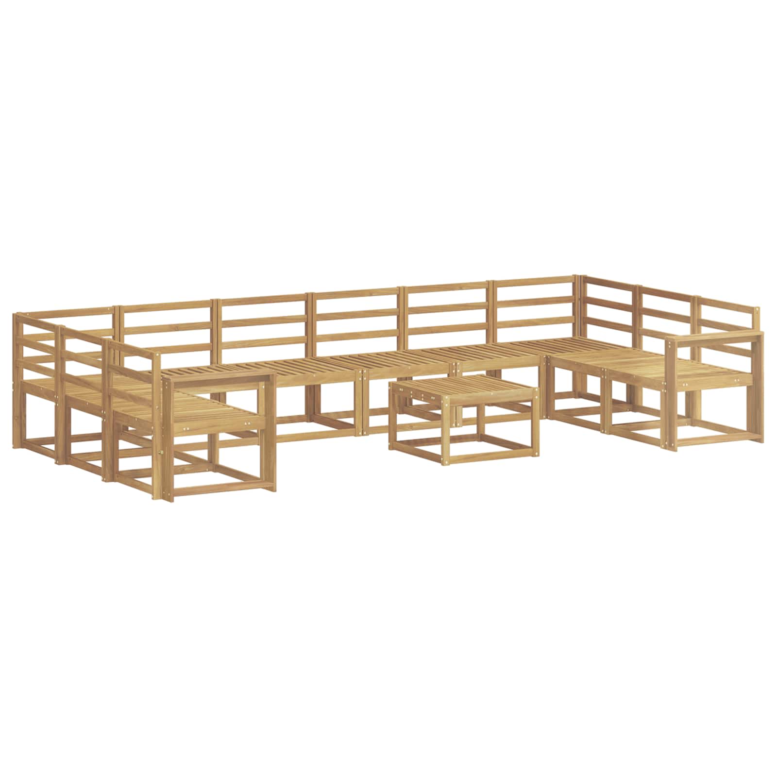 Outdoor-Sofagarnitur 11 pcs Weiß Massivholz Akazie