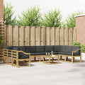 Outdoor-Sofagarnitur mit Kissen 11 pcs Weiß und Anthrazit