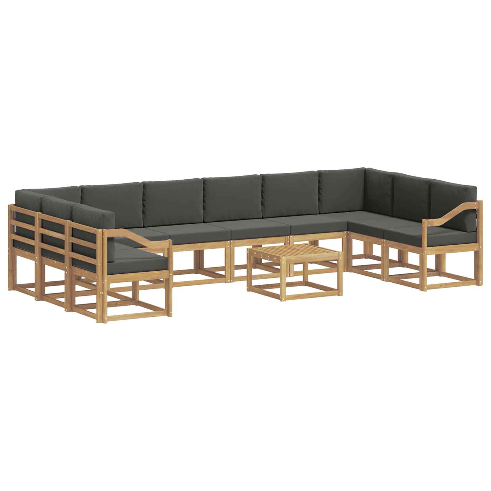 Outdoor-Sofagarnitur mit Kissen 11 pcs Weiß und Anthrazit
