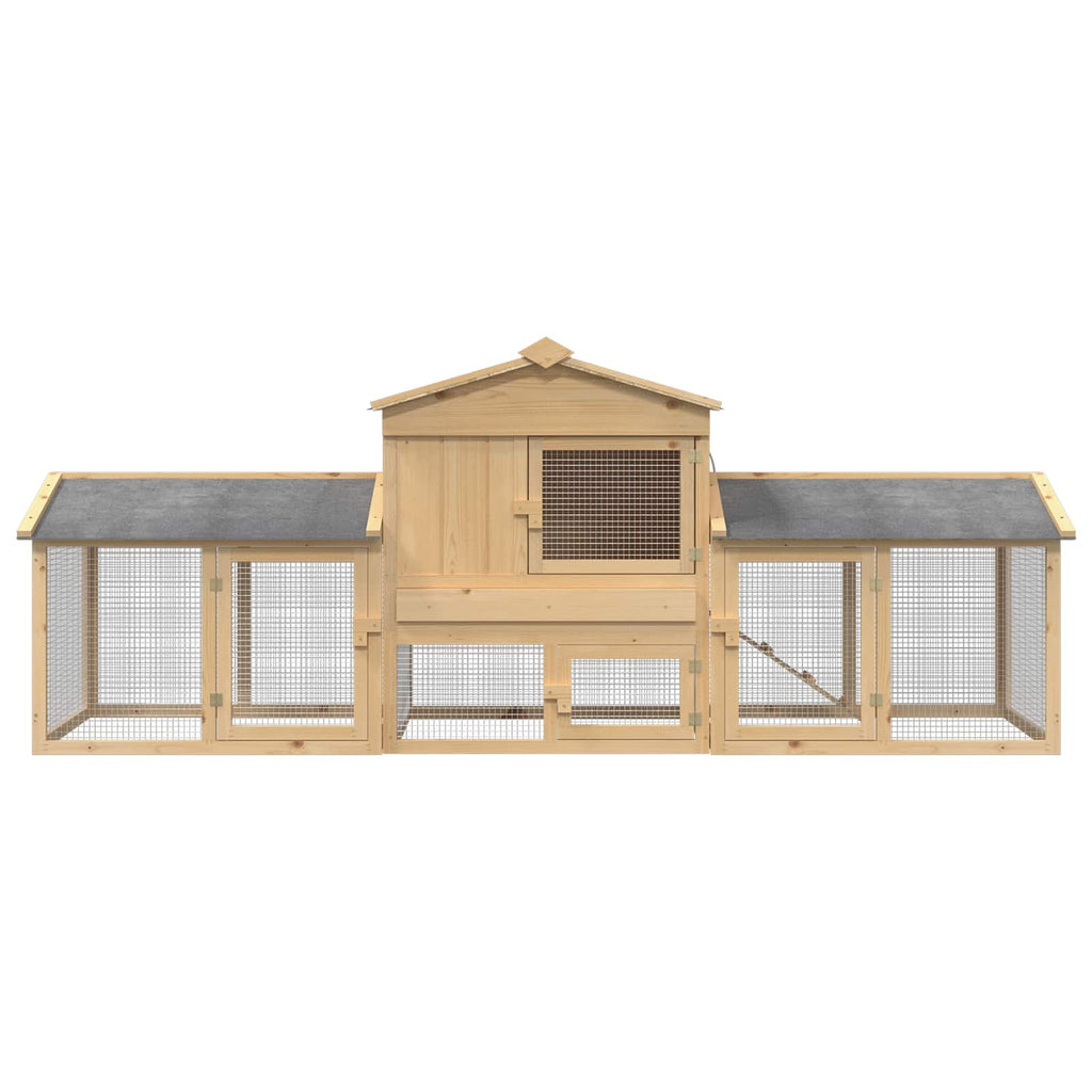 Hühnerunterkunft 3 pcs Braun Massives Kiefernholz